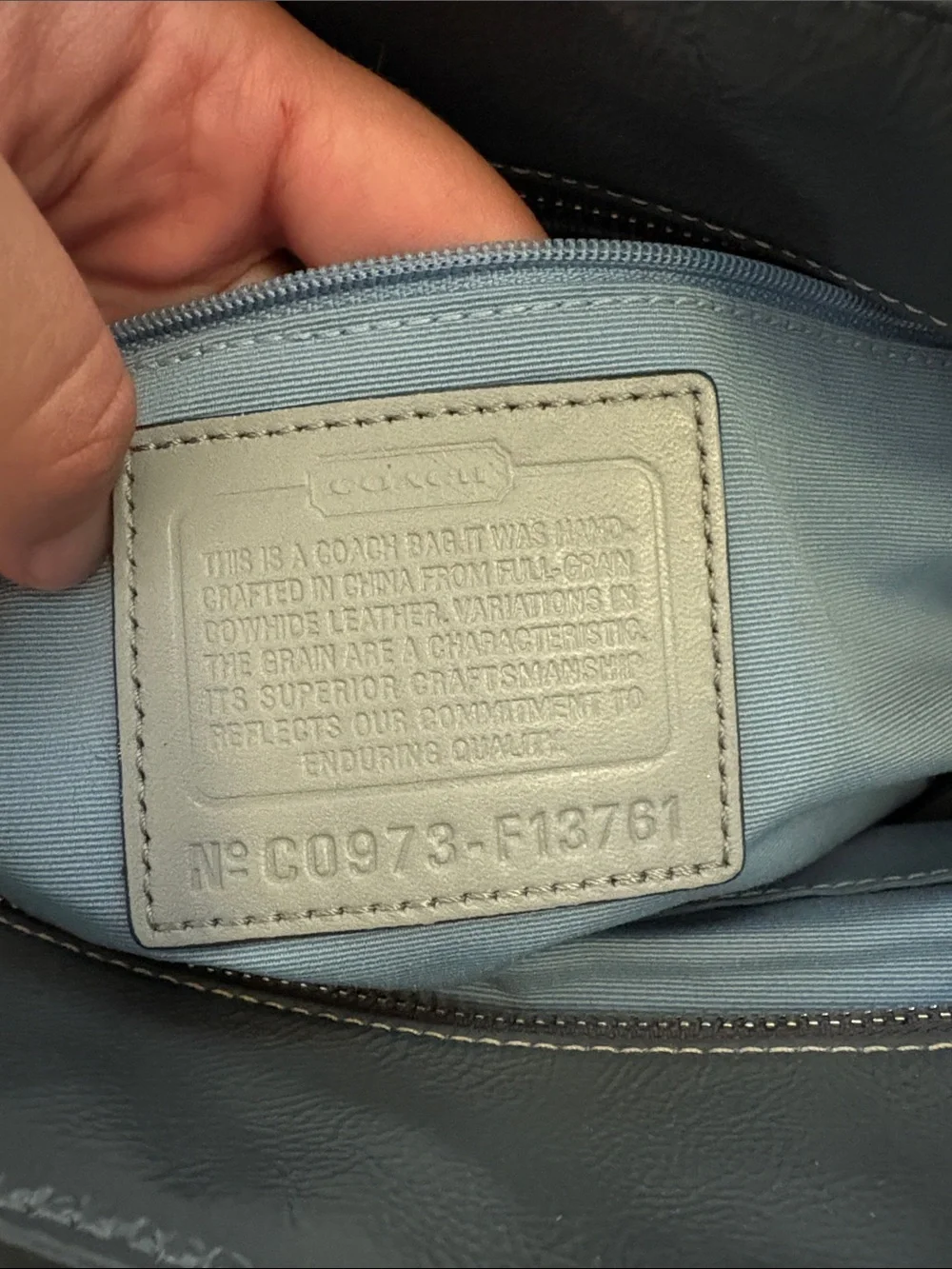 Coach Gray Patent Leather Messenger Bag
